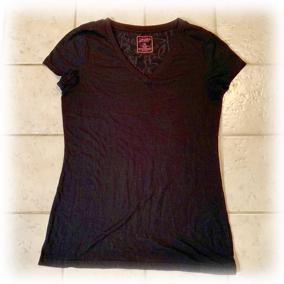 Jenni | Tops | Jenni Black Burnout V Neck T Shirt | Poshmark
